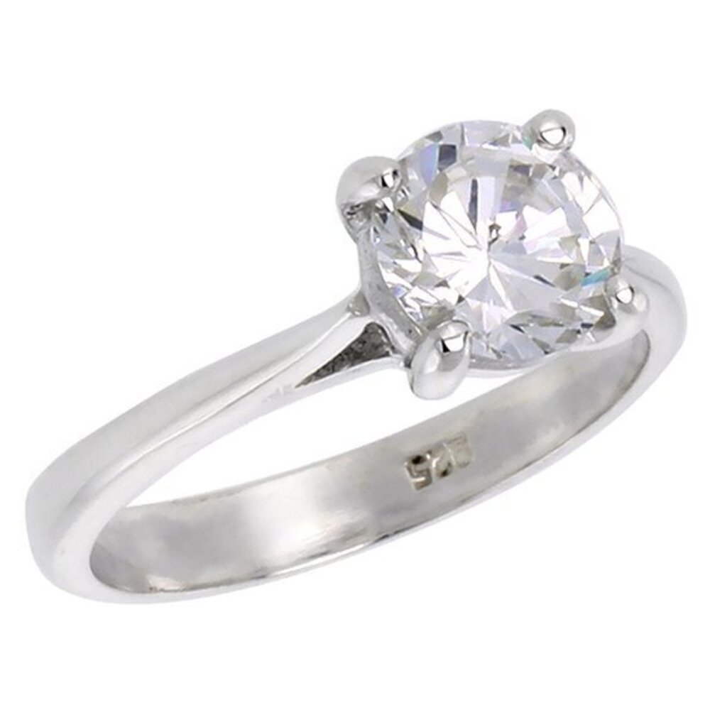 1.25CT Round cut CZ Solitaire Engagement Ring